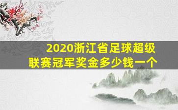 2020浙江省足球超级联赛冠军奖金多少钱一个