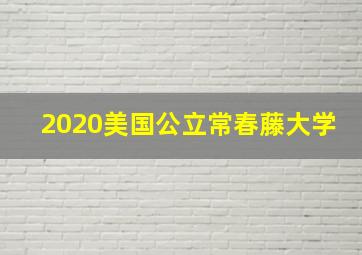 2020美国公立常春藤大学