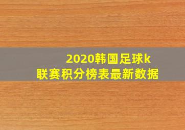 2020韩国足球k联赛积分榜表最新数据