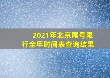 2021年北京尾号限行全年时间表查询结果