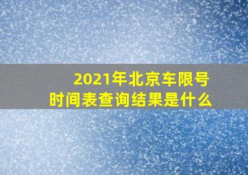 2021年北京车限号时间表查询结果是什么