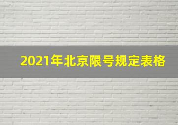 2021年北京限号规定表格