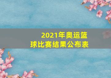 2021年奥运篮球比赛结果公布表