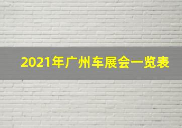 2021年广州车展会一览表