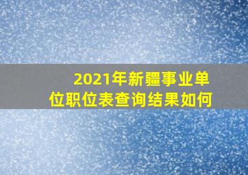 2021年新疆事业单位职位表查询结果如何