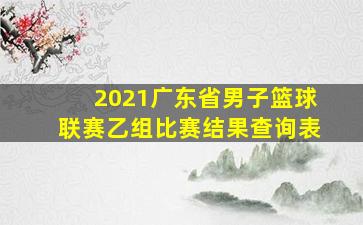 2021广东省男子篮球联赛乙组比赛结果查询表