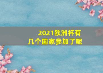 2021欧洲杯有几个国家参加了呢