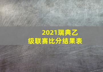 2021瑞典乙级联赛比分结果表