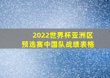 2022世界杯亚洲区预选赛中国队战绩表格