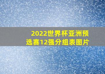 2022世界杯亚洲预选赛12强分组表图片