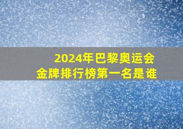 2024年巴黎奥运会金牌排行榜第一名是谁