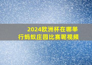 2024欧洲杯在哪举行蚂蚁庄园比赛呢视频