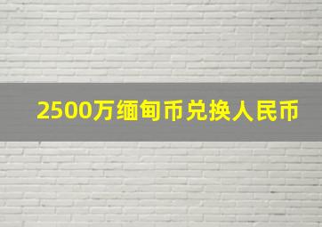 2500万缅甸币兑换人民币