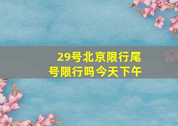 29号北京限行尾号限行吗今天下午