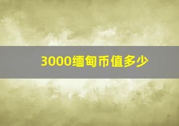 3000缅甸币值多少