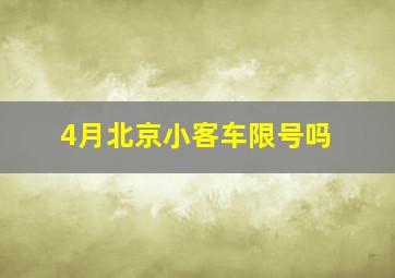 4月北京小客车限号吗