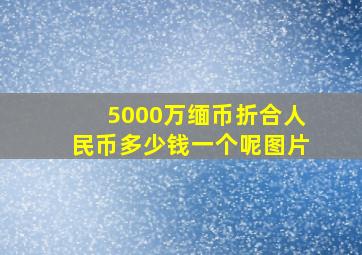 5000万缅币折合人民币多少钱一个呢图片