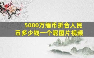 5000万缅币折合人民币多少钱一个呢图片视频