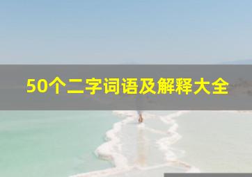 50个二字词语及解释大全