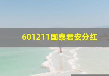 601211国泰君安分红