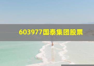 603977国泰集团股票