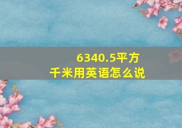 6340.5平方千米用英语怎么说