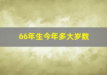 66年生今年多大岁数