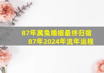 87年属兔婚姻最终归宿87年2024年流年运程