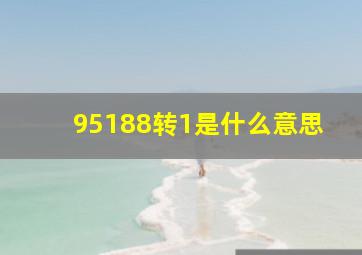 95188转1是什么意思