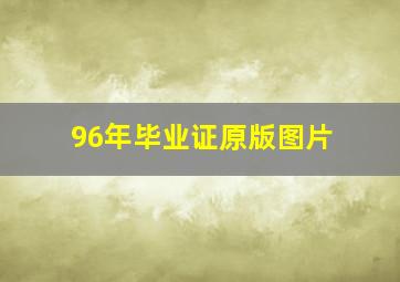 96年毕业证原版图片