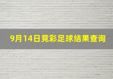 9月14日竞彩足球结果查询