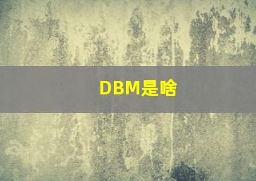 DBM是啥