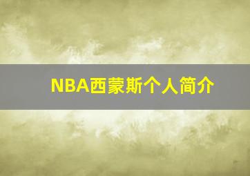 NBA西蒙斯个人简介