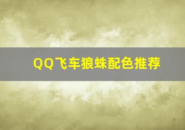 QQ飞车狼蛛配色推荐