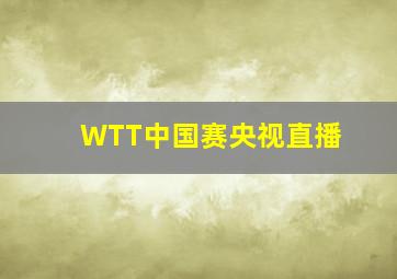 WTT中国赛央视直播