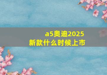 a5奥迪2025新款什么时候上市