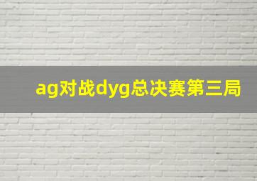 ag对战dyg总决赛第三局