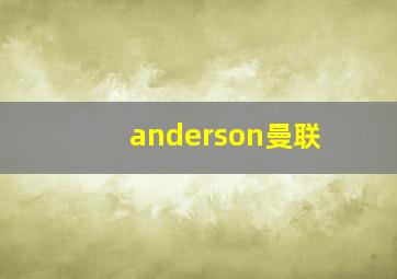 anderson曼联