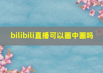 bilibili直播可以画中画吗