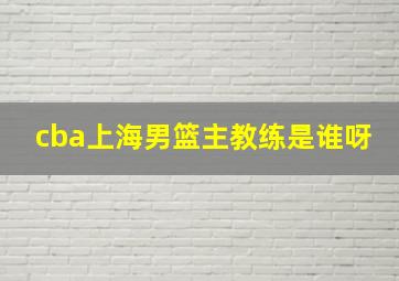 cba上海男篮主教练是谁呀