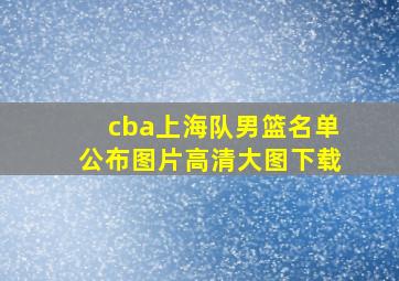 cba上海队男篮名单公布图片高清大图下载