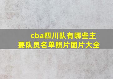 cba四川队有哪些主要队员名单照片图片大全