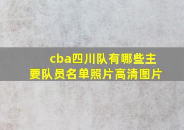 cba四川队有哪些主要队员名单照片高清图片