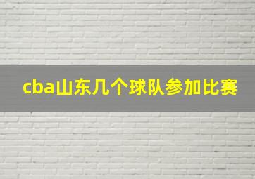 cba山东几个球队参加比赛