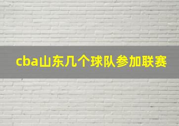 cba山东几个球队参加联赛