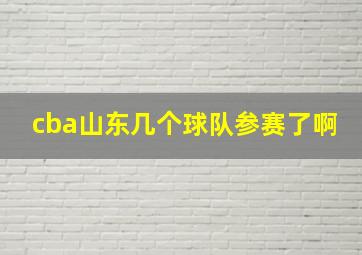 cba山东几个球队参赛了啊