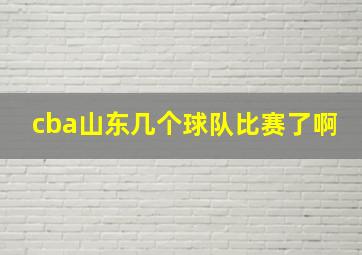 cba山东几个球队比赛了啊