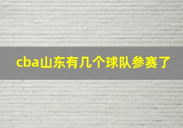 cba山东有几个球队参赛了