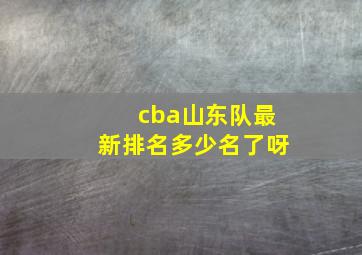 cba山东队最新排名多少名了呀