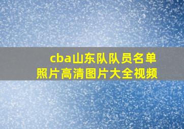 cba山东队队员名单照片高清图片大全视频